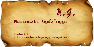Musinszki Gyöngyi névjegykártya